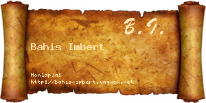 Bahis Imbert névjegykártya